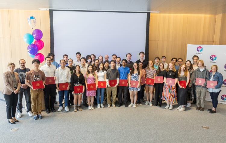 Winners of annual awards given by the Department of EECS gather for a ceremony.